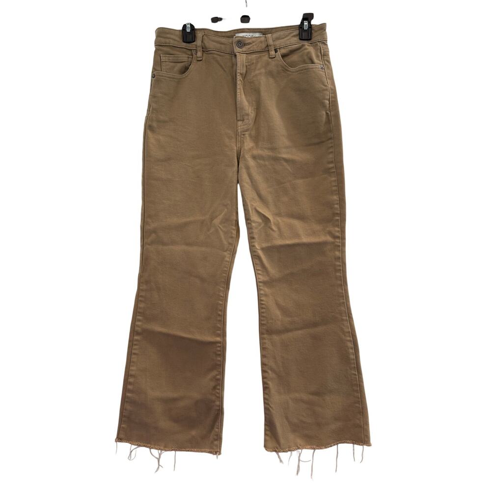 Hidden Khaki Tan High Waist Raw Hem Flare Jeans Sz 30/10